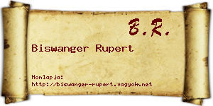 Biswanger Rupert névjegykártya